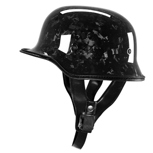 VHVYWY Halb Offener Deutsch Halbschalenhelm mit ECE, Jethelm Retro, Chopper Helm, Mofa Helm für Erwachsene Männer Und Frauen 06,L von VHVYWY
