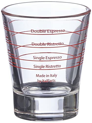 VIA CREMA [1 Stück] Espresso Shotglas Espresso Messbecher. Espresso Shot Glass (1) Kaffee Shot Glas, Messbecher Barista Kaffeezubehör von VIA CREMA
