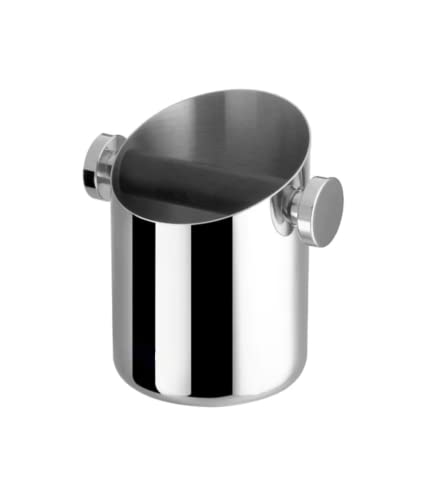 VIA CREMA Edelstahl Abklopfbehälter für Siebträger. Espresso Knock Box Made in Italy By Motta (10.5Cm) Klopfbox Hochwertige Abschlagbox für Kaffeesatz von VIA CREMA