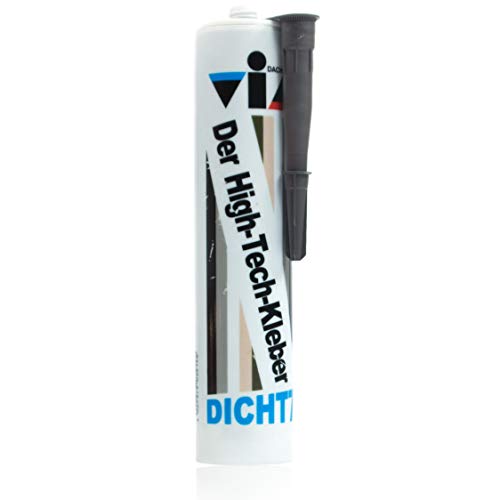 DICHT 7 Universal High-Tech Kleber á 310 ml/Kartusche in schwarz - Klebstoff & Dichtstoff für Metall, Glas, Kunststoff, Holz, Stein, Naturstein, Beton, Ziegel & Keramik - Haftstarker Spezialkleber von VIA-DACHTEILE