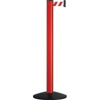 Via Guide - Gurtpfosten einfach D83xH970mm rot Gurt rot/weiß Fuß vg von VIA GUIDE