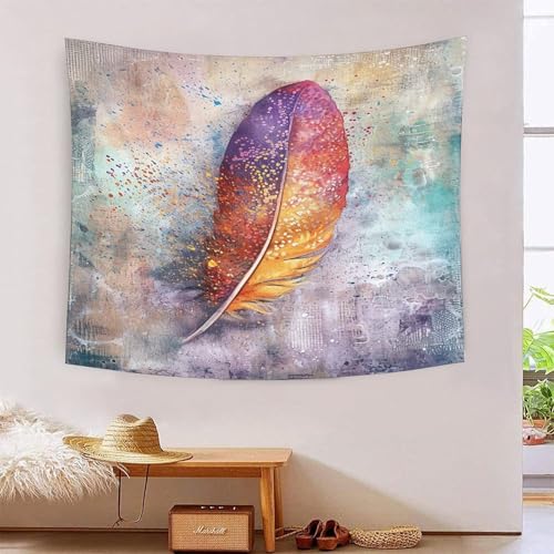 VIAGECSKE 3D Druck Feder Wandteppiche Poster Ornament Wandbehang Wandteppich Raumteiler Vorhang Für Schlafzimmer, Wohnzimmer, Wohnheim Tapisseries 130cmx150cm von VIAGECSKE