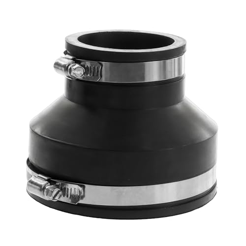 VIALIA Flexible Reduziermuffe, Ø 75 x 63 mm, Rohrverbinder aus PVC, Gummireduzierung mit 2 Edelstahl Schlauchschellen, Reduzierstück VIALIA Flexible Reduziermuffe, Ø 75 x 63 mm, Rohrverbinder aus PVC, Gummireduzierung mit 2 Edelstahl Schlauchschellen, Reduzierstück von VIALIA