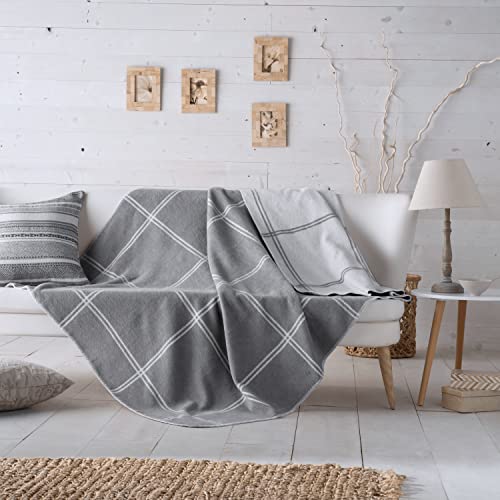 VIALMAN Decke 180 cm X 240 cm grau von VIALMAN