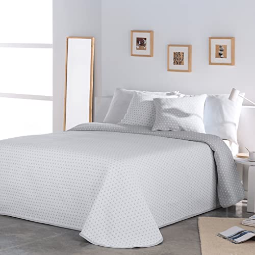 VIALMAN Leichte Tagesdecke Sofia 26 für Doppelbett 180 cm und 200 cm, Tagesdecke, 270 x 270 cm, Grau von VIALMAN