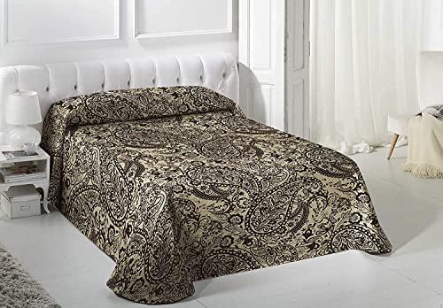 VIALMAN Leichte Tagesdecke Sofia 29, Baumwolle Polyester, braun, Cama 135: 230 x 270 cm von VIALMAN