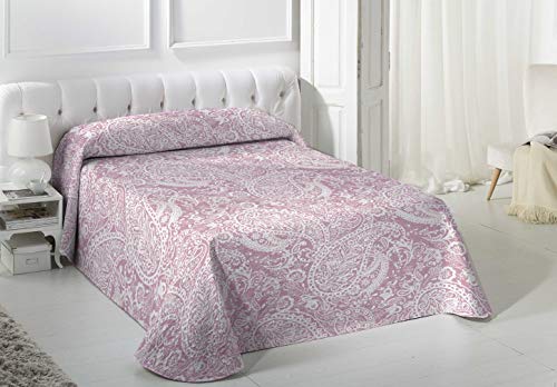 VIALMAN Colcha Bouti Ligera Sofia Tagesdecke 29, Polyester Baumwolle, Rose, 250 x 270 cm von VIALMAN