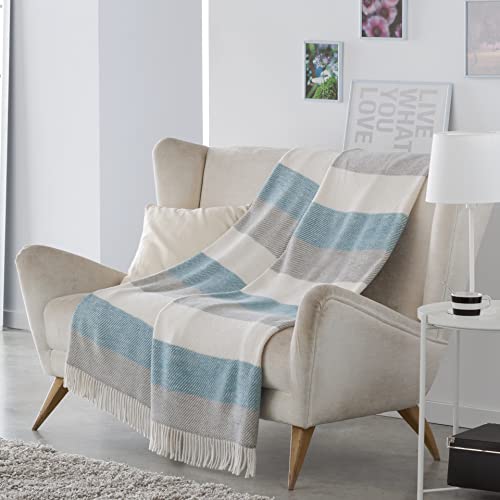 VIALMAN Plaid, Blau, 130 cm x 170 cm von VIALMAN