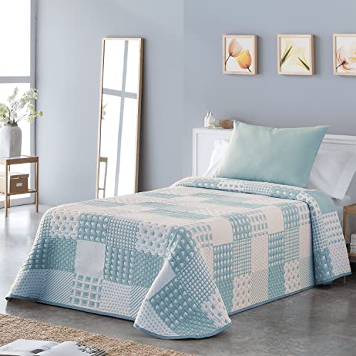 VIALMAN Leichte Tagesdecke Sofia 21, Polyester Baumwolle, blau, Cama 150: 250 x 270 cm von VIALMAN