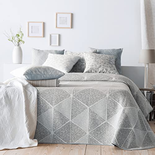 VIALMAN Leichte Tagesdecke Sofia 27 für Einzelbett 90 cm | Tagesdecke 90 cm | Tagesdecke Größe 180 x 270 cm, Blau von VIALMAN