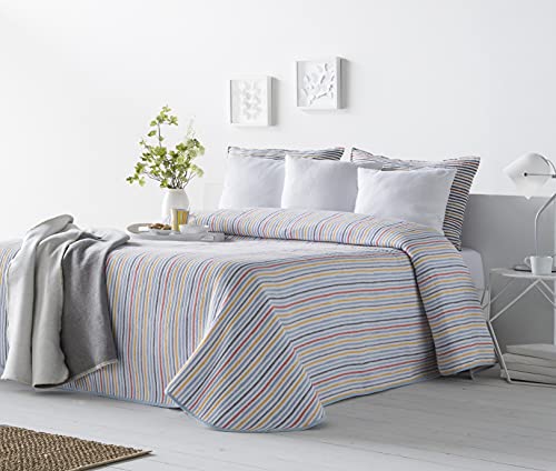 VIALMAN Tagesdecke Sofia 14 Einzelbett | Steppdecke Blau | Steppdecke Größe 200 x 270 cm | Tagesdecke Bett & Sofaüberwurf Blau von VIALMAN