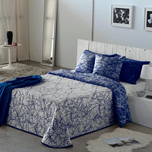 VIALMAN Sofia Tagesdecke 18, Polyester Baumwolle, Marineblau, 200 x 270 cm von VIALMAN