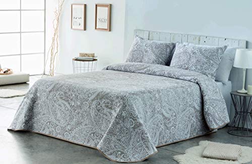 VIALMAN Sofia 29 leichte Tagesdecke Bouti, Polyester-Baumwolle, Taupe, 105 x 190 cm von VIALMAN