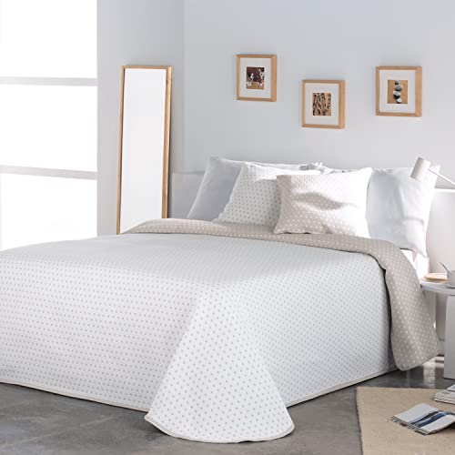 VIALMAN Leichte Tagesdecke Sofia 26 für Doppelbett 135 cm | Tagesdecke 230 x 270 cm, Beige von VIALMAN