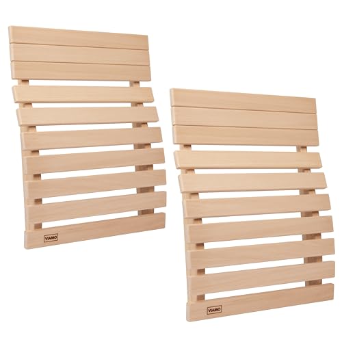 VIAMO® Sauna Rückenlehne aus Abachiholz (Set aus 2 Stück) 49,5 x 39,5 cm von VIAMO