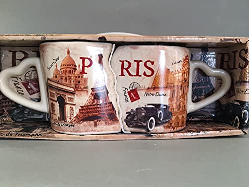 Vianaya – Set mit 2 Bechern zum Einbau – Modell Paris Retro mit Auto – klassische Größe Höhe 9 cm Vianaya – Set mit 2 Bechern zum Einbau – Modell Paris Retro mit Auto – klassische Größe Höhe 9 cm von VIANAYA