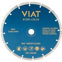 Segmentierte Diamanttrennscheibe für allgemeine Konstruktionen zum Trockenschneiden. ø230x3x22,23mm Viat 0711230 Viat von VIAT