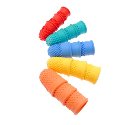 15 Stück bunt sortiert Größe Gummi Finger Cones Fingerhüte von Vibe