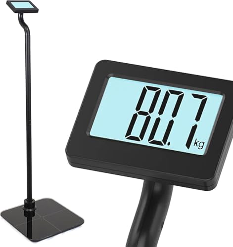 Vibell Personenwaage Easy Reading mit näher liegendem Display – Waage, großes Display und Höhenablesung, ultraflach, große Ziffern, Hintergrundbeleuchtung – maximale Belastung 180 kg, Schwarz von VIBELL