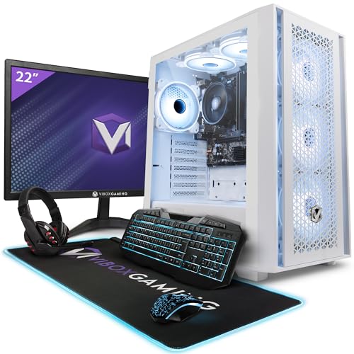 Vibox I-12 Gaming PC - 22" Monitor-Paket - Quad-Core AMD Ryzen 3200G Prozessor 4GHz - Radeon Vega 8-16GB RAM - 500GB NVMe M.2 SSD - Windows 11 - WiFi von Vibox