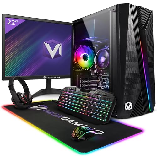 Vibox I-26 Gaming PC - 22" Monitor-Paket - Quad-Core AMD Ryzen 3200G Prozessor 4GHz - Radeon Vega 8-8GB RAM - 500GB NVMe M.2 SSD - Windows 11 - WiFi von Vibox