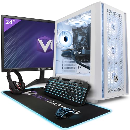 Vibox III-104 Gaming PC - 24" Monitor-Paket - Intel i7 8-Core 10700T Prozessor 4.8GHz - RTX 3060 OC 12GB Grafikkarte - 16GB RAM - 1TB NVMe M.2 SSD - Windows 11 - WiFi von Vibox