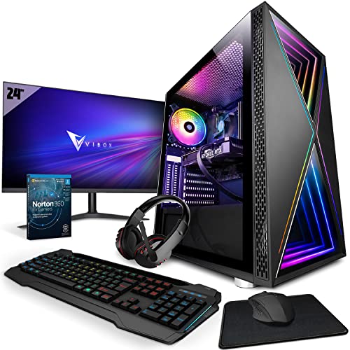 Vibox III-16 Gaming PC - 24" Monitor-Paket - Intel i7 8-Core 10700T Prozessor 4.8GHz - RTX 3050 6GB Grafikkarte - 16GB RAM - 1TB NVMe M.2 SSD - Windows 11 - WiFi von Vibox