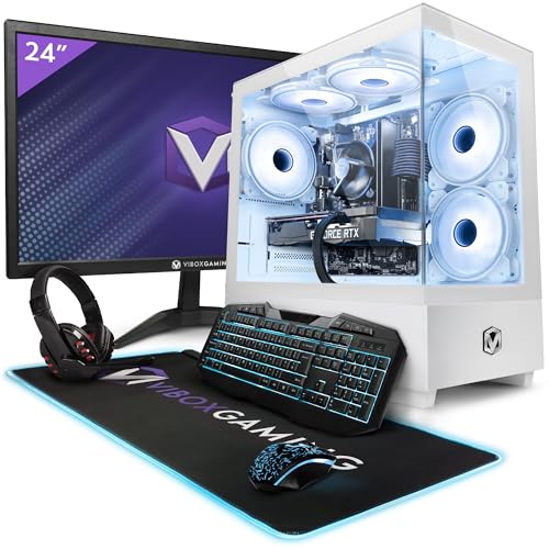 Vibox III-22 Gaming PC - 24" Monitor-Paket - Intel i7 8-Core 10700T Prozessor 4.8GHz - RTX 3050 6GB Grafikkarte - 16GB RAM - 1TB NVMe M.2 SSD - Windows 11 - WiFi von Vibox