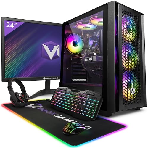 Vibox III-42 Gaming PC - 24" Monitor-Paket - Intel i7 8-Core 10700T Prozessor 4.8GHz - RTX 3060 12GB Grafikkarte - 16GB RAM - 1TB NVMe M.2 SSD - Windows 11 - WiFi von Vibox