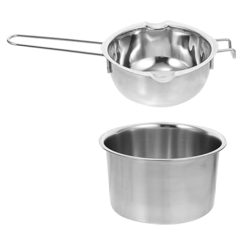 VICASKY 1 Satz Doppelkessel Schmelztopf aus Schokoladenschmelz und Wachsschmelzschale mit Ergonomischem Griff für Schmelzen Erhitzen und Fondue VICASKY 1 Satz Doppelkessel Schmelztopf aus Schokoladenschmelz und Wachsschmelzschale mit Ergonomischem Griff für Schmelzen Erhitzen und Fondue von VICASKY