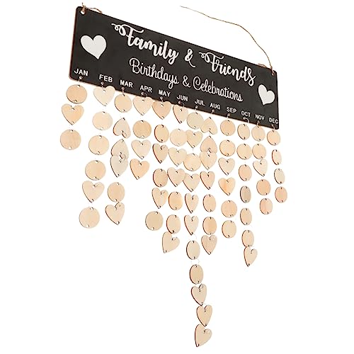 VICASKY 1 Satz Familien Geburtstags Holz Hängekalender Countdown Kalender für Zuhause Dekorativer Wandkalender zur Planung Wichtiger Ereignisse von VICASKY