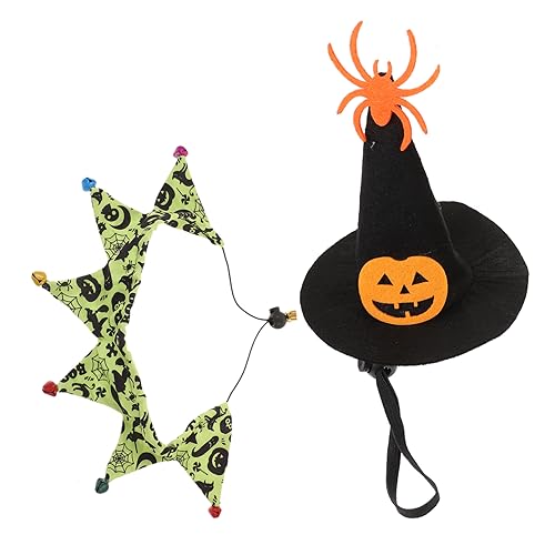 VICASKY 1 Satz Halloween Katzenkostüm Set mit Verstellbarem Hexenhut und Süßes Design für Haustier Cosplay für Halloween Feiern und Karneval Einzigartiges Outfit für von VICASKY