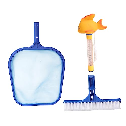 VICASKY 1 Satz Teleskop Kescher für Aluminiumstange mit Reinigungsnetz Bürste und Wasserthermometer Pool Zubehör zur Effizienten von Blättern und Abfällen VICASKY 1 Satz Teleskop Kescher für Aluminiumstange mit Reinigungsnetz Bürste und Wasserthermometer Pool Zubehör zur Effizienten von Blättern und Abfällen von VICASKY