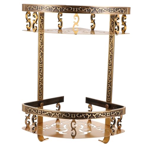 VICASKY Wandmontiertes Badezimmer Eckregal aus Aluminium Doppelschichtiges Design Duschablage für Badzubehör Multifunktionaler Wandorganizer Eckenregal für Toilettenartikel von VICASKY