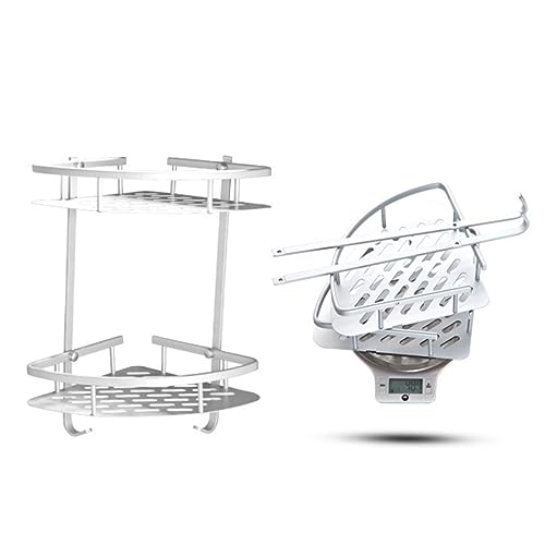 VICASKY 1 Stück Badezimmer Regal Eckwandregal Wandmontiertes Eckregal Regale Zur Wandmontage Badezimmer Wandregale Eckregal Zur Wandmontage Ecke Badezimmer Lagerung Silber von VICASKY