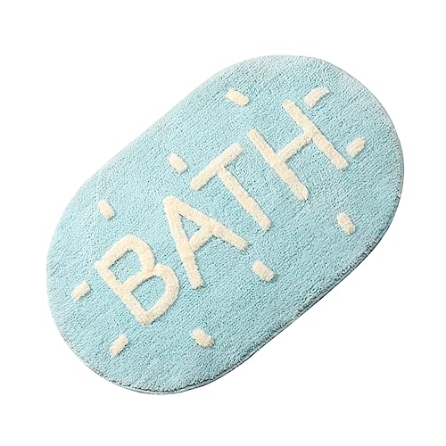 VICASKY 1 Stück Badezimmer Rutsch Fußmatte Blau rutschfeste Designmatte für Badezimmer Eingangsbereich Schlafzimmer und Wc Waschbar und Pflegeleicht Vielseitig Einsetzbar von VICASKY