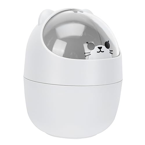 VICASKY 1 Stück Mini Mülleimer mit Klappdeckel Niedlicher Tischabfalleimer für Büro und Zuhause für Kleine Räume Wie Studentenwohnheime mit Katzenmotiv von VICASKY