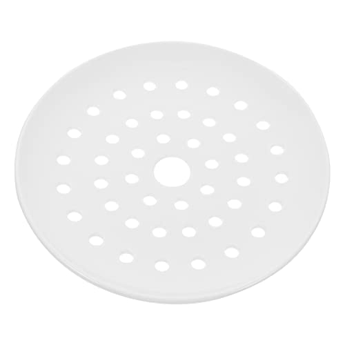 VICASKY 1 Stück Multi Funktionale Keramik Dampfgarer Platte mit Mehreren Löchern Dampfgarer für Gemüse Fisch und Dumplings für Gesundes Kochen und Einfache Zubereitung von VICASKY
