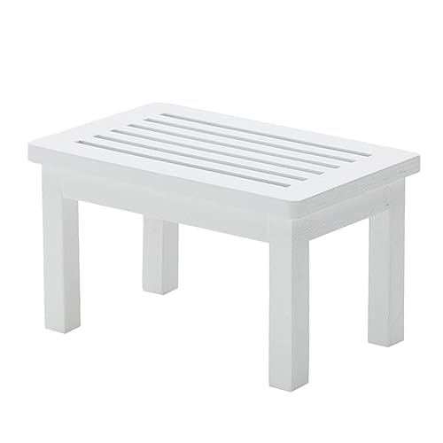 VICASKY 1 Stück Teetisch Mini-Möbelverzierung Möbelmodell kreativer Couchtisch Mini-Ornament Emulations-Beistelltisch hölzern Weiß von VICASKY