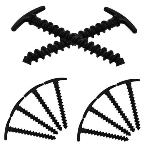 VICASKY 10 STK. Teiliges Leichte Hochfeste Nylon Zeltheringe mit Schraubspitze Rostfrei Strapazierfähig für Strand Schlammigen Boden Grasland Einfache Handhabung für Camping und Outdoor von VICASKY