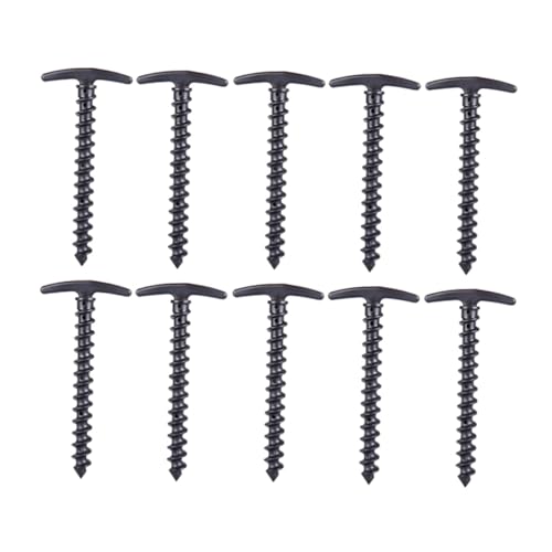 VICASKY 10 STK. Teiliges Schraubheringe aus Nylon Robuste Zeltnägel für Schnee und Matschboden Wetterfeste Zeltanker für Camping Outdoor mit Hoher Haltekraft und Rostfreiheit Schwarz von VICASKY