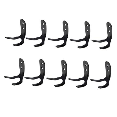 VICASKY 10 Sätze Teiliges Mattes U Förmiges Wandhaken aus Kaltgewalztem Stahl Rostbeständig und Robust Einfache Montage mit Schrauben zum Aufhängen von Mänteln Taschen Handtüchern und von VICASKY