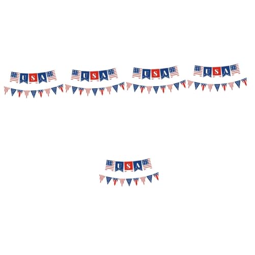 VICASKY 10 Stck. Teiliges Unabhängigkeitstag Papierbanner Dekorative Patriotische Girlande mit Stabilem Design Leichte Hängedekoration für Party Geburtstag und Festlichkeiten von VICASKY