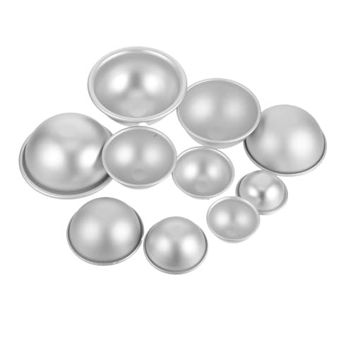 VICASKY 10 Stück Aluminiumlegierung Kuchenform Teilig Halbkreis Backform für Desserts und Badebomben Vielseitig Einsetzbar für Zuhause Partys und Besondere Anlässe von VICASKY