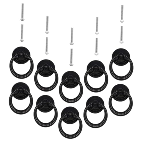VICASKY 10 Stück Klassische Schwarze Metallknöpfe Runde Möbelgriffe für Küchenschränke und DIY Projekte Installieren Langlebig und Vielseitig Einsetzbar von VICASKY