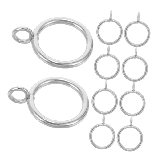 VICASKY 10 Stück Kleine Vorhangringe aus Metall Robuste Vielseitige Gardinenringe für Duschvorhänge und Fenster Einfache Installation Silbernes Design Innendurchmesser von VICASKY