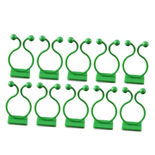 VICASKY 10 Stück Pflanzenclips Selbstklebend Grün Praktische Klammern zur Befestigung von Kletterpflanzen an Wand Platzsparend für Glatte Oberflächen Wie Fliesen Marmor für Garten und von VICASKY