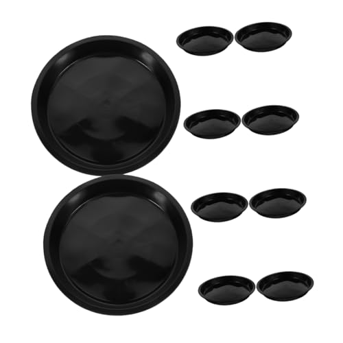 VICASKY 10 Stück Rund Untersetzer für Blumentöpfe Wiederverwendbare Pflanzenuntersetzer Robustem Material für Bonsai und Gartenprojekte Schwarz VICASKY 10 Stück Rund Untersetzer für Blumentöpfe Wiederverwendbare Pflanzenuntersetzer Robustem Material für Bonsai und Gartenprojekte Schwarz von VICASKY