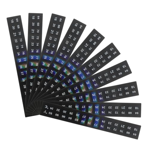 VICASKY 10 Stück Teiliges Aquarium Thermometer Sticker Selbstklebender Temperaturstreifen Farbwechselndes LCD Display Langlebig Batteriefrei Kompakt für Fischbehälter Dekoration und VICASKY 10 Stück Teiliges Aquarium Thermometer Sticker Selbstklebender Temperaturstreifen Farbwechselndes LCD Display Langlebig Batteriefrei Kompakt für Fischbehälter Dekoration und von VICASKY