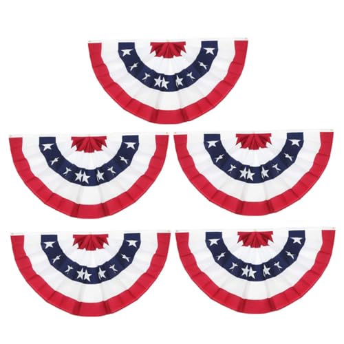 VICASKY 10 Stück Teiliges Fan Form Wimpelbanner Patriotische Flaggen Girlande Langlebige Fahnen Dekoration für Amerikanische Feiertage Indoor Outdoor Party Independence Day Feier VICASKY 10 Stück Teiliges Fan Form Wimpelbanner Patriotische Flaggen Girlande Langlebige Fahnen Dekoration für Amerikanische Feiertage Indoor Outdoor Party Independence Day Feier von VICASKY
